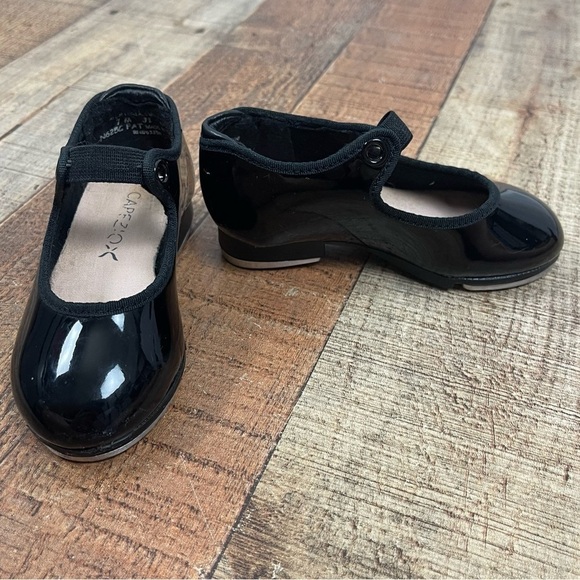 Capezio Size 7 Black Teletone Tap Shoes N625C Toddler Kids Children Dance - Picture 4 of 9